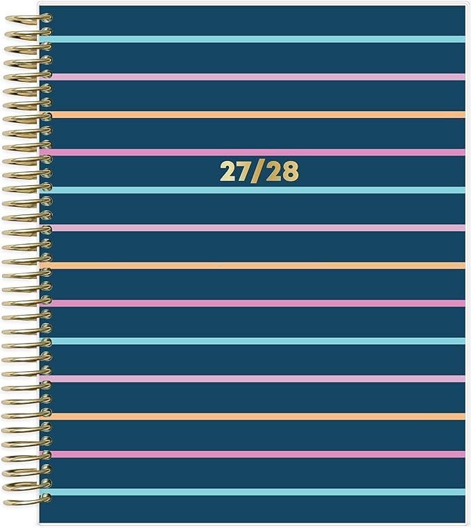 Blue Sky Livewell 24-Month 2027 Monthly Planner Calendar, January 2027 - December 2028, 7" x 9", Flexible Cover, Durable Twin Wire Binding, Colorful Pages, Storage Pocket, Includes Stickers, Lindana