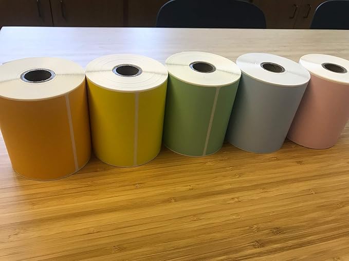 4" X 6" Direct Thermal Shipping Labels | Green | 1" Cores w/Perfs Easy Tear | Made in USA | Printing Label | 1000 Labels | 250 Labels per Roll | 4 Rolls | Blank Labels