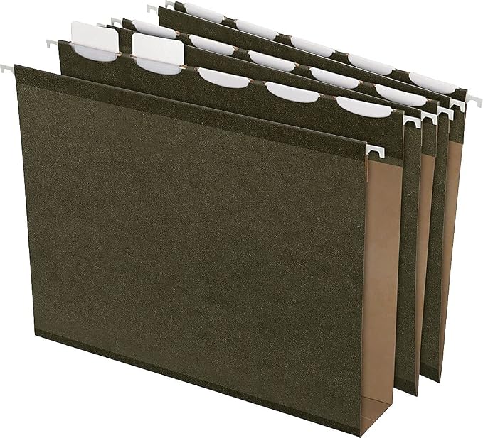 Pendaflex Ready-Tab Extra Capacity Reinforced Hanging File Folders, Letter Size, Standard Green, 5 Tab, 20/BX (42701)