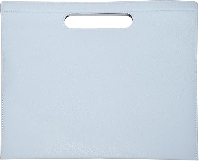 PATIKIL Leather Folder, 13.3x12.6 Magnetic Leather Document Holder File Folder PU Pouch Bag Portfolio File Organizer Handbag Personal Envelope Waterproof for Traveling Men Gift, Blue