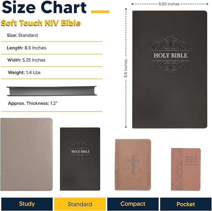 Personalized Soft Touch NIV Holy Bible with Custom Name Includes Up to 3 Rows of Text | Custom Gift for Christian & Religious Celebrations (Black)