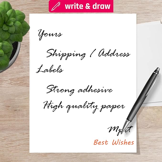 Printable White Sticker Labels, 500 Sheets 8.5" x 11" Full Sheet Label Stickers Paper for Laser & Inkjet Printer - Matte, 500 Labels