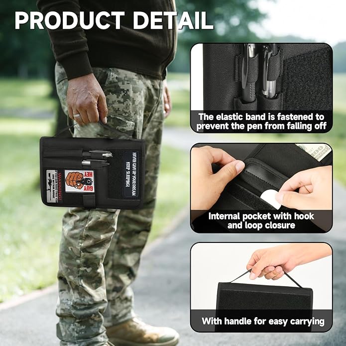Homakover Black OCP Military Log Book Cover, 5.5”X 8” Army Tactical Military Notebook Holder, OCP Green Book Protective Cover