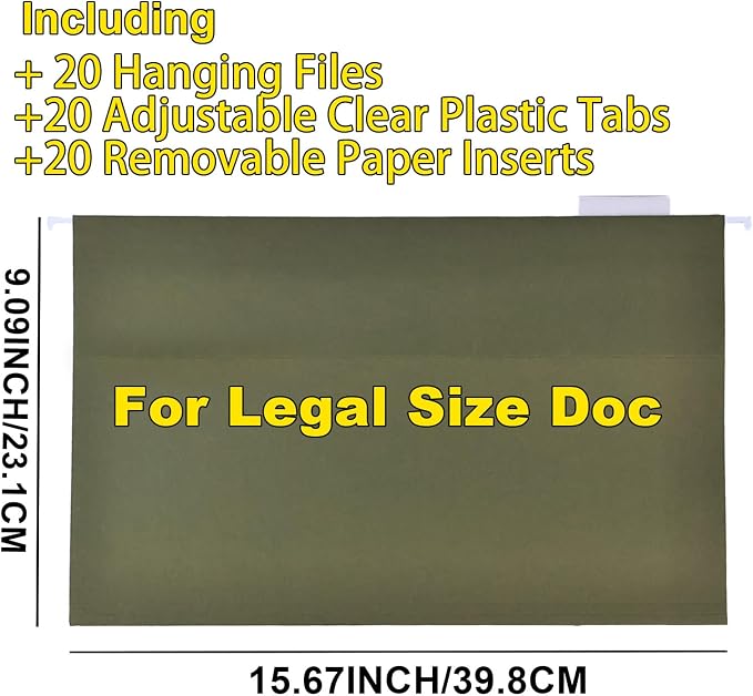 File Storage Cabinet File Organizer Document Organizer File Box in Office and Home with Combination Lock with 20 Legal Size Hanging Files (Diamond Black)