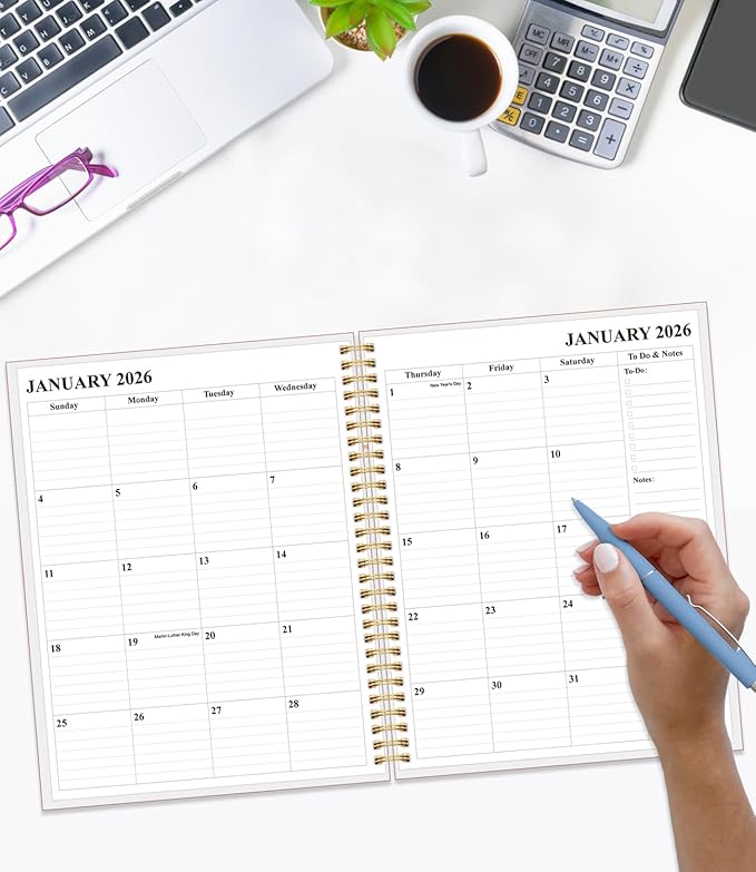 2026-2030 Monthly Planner - 57 Month PLanner Calendar from April 2026 to December 2030, 5 Year Planner 2026-2030 with Flexible Cover, Inner Pocket, Perfect for Home | School | Office, 8.5" x 11", Black