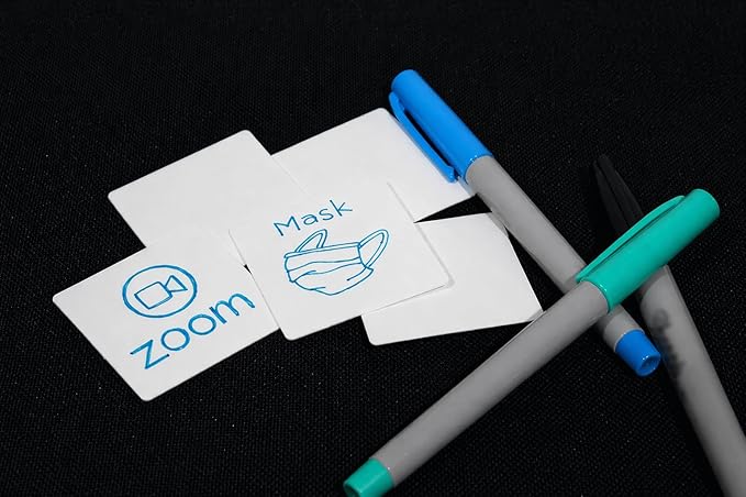 Smile4Autism Small 1.5"x1.5" Loose Visual Picture Cards, Receptive and Expressive Language, Speech Articulation Therapy, ASD, ADD, ADHD, Apraxia, & Stroke Patients. (Blank Cards 30 Pcs, Plastic)
