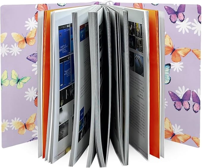 Dreaweet Colorful Butterfly Book Cover Sleeve Protector for Women Girls Stretchable Book Sleeve Protector Hardcover Book Socks Back to School Gifts