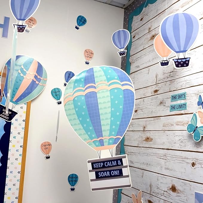 Creative Teaching Press Calm & Cool Hot Air Balloons Cut Outs, 6 in, CTP 8666