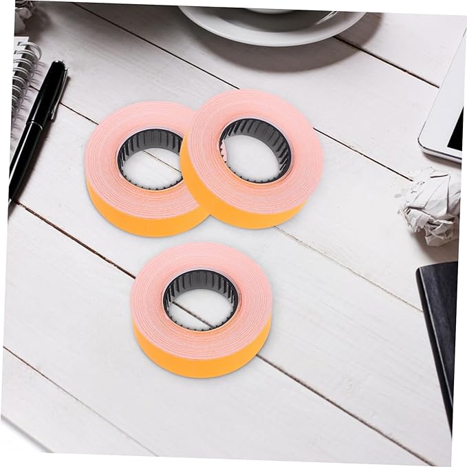 NUOBESTY 10rolls Price Label Paper Roll for Price Marker Labeler Print Quality Labeler Parts Supplies Easy Identification Orange