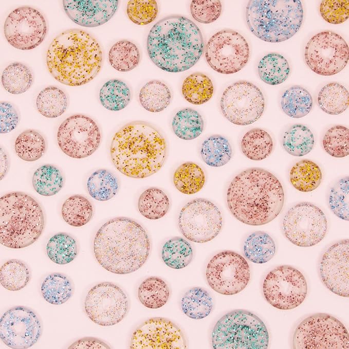 Craftelier - Plastic Glitter Disc S-Rings for Scrapbooking Binding for Planners, Agendas, Notebooks or Albums | Pack of 9 pcs. 25 mm Diameter - Blue Colour