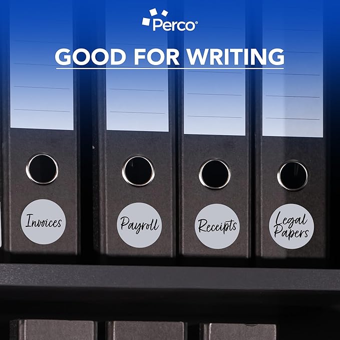 Perco Metallic Silver 3-Inch Perforated Circle Dot Sticker Labels—10 Rolls, 5,000 Round Stickers — with Permanent Adhesive for Award Seals, Event Marking, Packaging Accents, Gift Wrapping—Made in USA