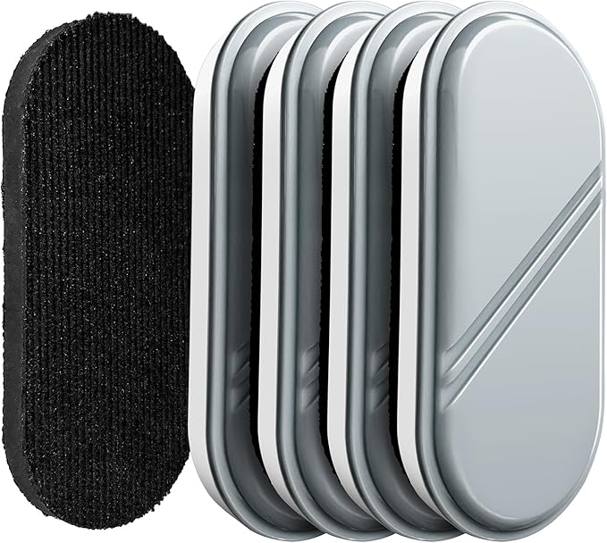 Dry Erase Eraser, Detachable Magnetic White Board Erasers - 4 Pack,Glass Board Glass Whiteboard Eraser for Office and School Supplies (Gray)