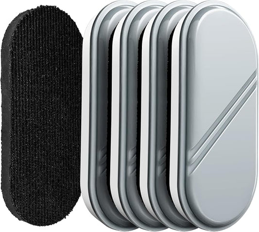 Dry Erase Eraser, Detachable Magnetic White Board Erasers - 4 Pack,Glass Board Glass Whiteboard Eraser for Office and School Supplies (Gray)