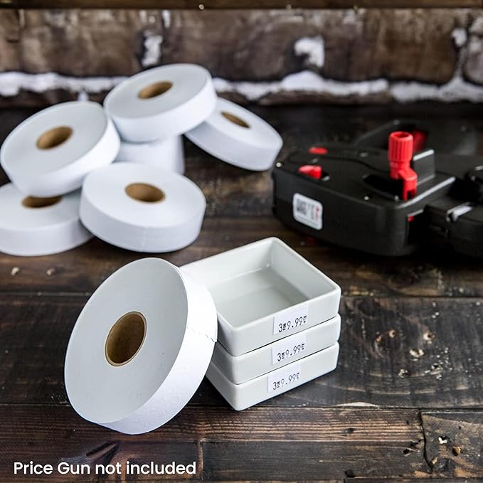 Monarch Price Gun White Labels for Monarch Paxar 1131 Labeler - Easy to Load Pricing Tag Gun Label, Fits Well with Monarch 1131 Label Maker for Smooth and Hassle-Free Labeling, (8 White Label Rolls)