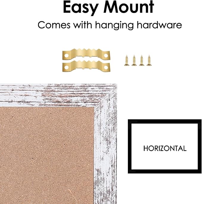 Monthly Calendar Dry Erase White Board & Cork Bulletin Board，13" x 17" White Wood Frame，Magnetic Surface Whiteboard.Perfect for Organizing Your Space.Whiteboard+Cork-3343B-WH