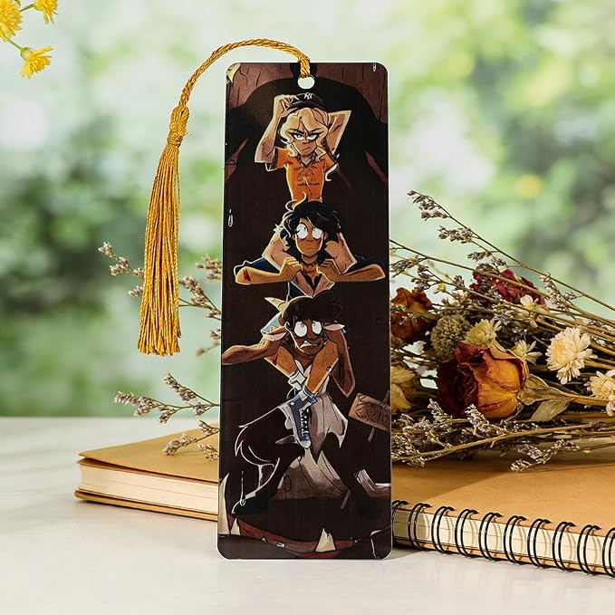 2Pcs Percy Jackson Bookmarks with Tassels, Cute Cartoon Character Book Marks for Book Lovers, Camp Half Blood Gifts for Readers (2PCS-PJO)