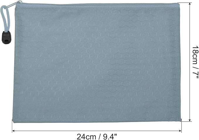 PATIKIL Waterproof Zipper File Bags, 3 Pack A5 Document Holders Pencil Pouch for Office, Gray