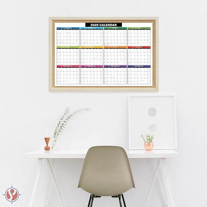 2025 Full Desk Calendar - 11 x 17” Large Size 12 Month Planner - 2 Sided Vertical and Horizontal Reversible - Printed on Thick & Durable 80lb Cardstock (216 gsm) - 2 Per Pack