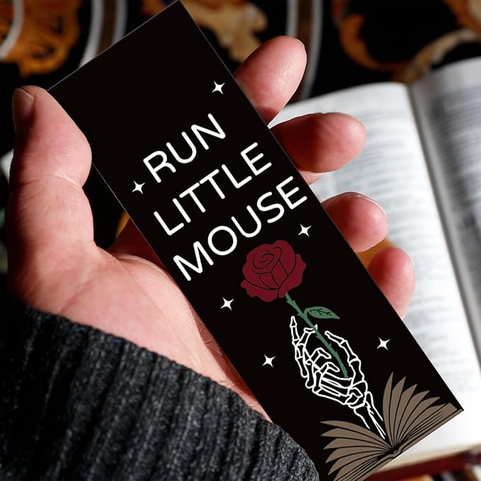 120 Pcs Dark Romance Bookmarks, Gothic Skeleton Paper Bookmarks Bulk for Women, Flower Dark Romance Merch Bookmark for Book Lovers Bookish Office Worker Gift