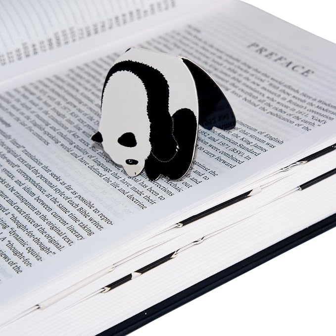 Magnetic Panda Bookmark for Women, 6 Pieces Assorted Cute Book Markers Clip Set, Reading Accessories Birthday Gifts, Book Mark for Book Lovers
