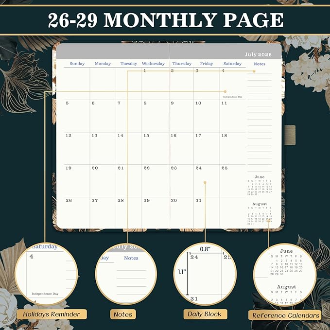2026-2029 Monthly Pocket Planner/Calendar - JUL 2026 - JUN 2029(36 Months), 3 Year Monthly Planner 2026-2029, 6.4" x 3.8", 2 Bookmarks, Inner Pocket, Pen Holder, Perfect Organizer