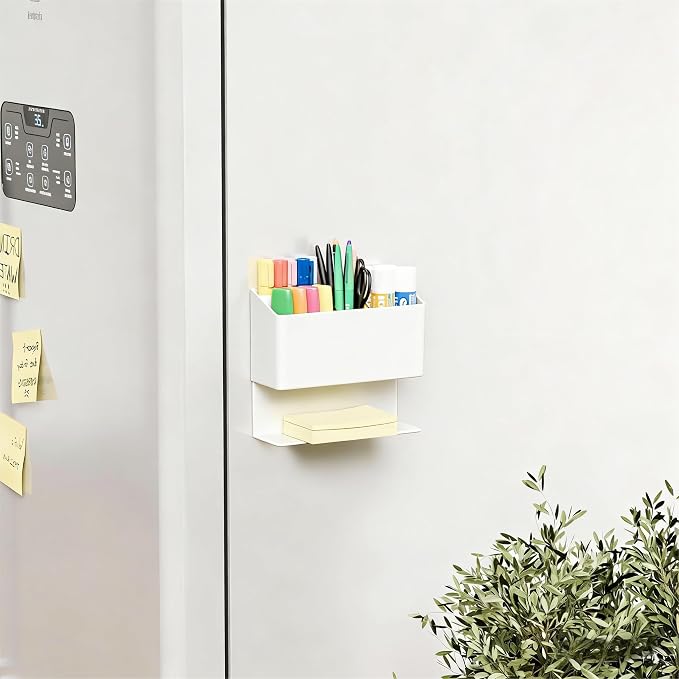 Yieach Magnetic Dry Erase Marker Holder for Whiteboard,Non-Slip Magnet Expo Marker Holder and Magnetic Cup for Dry Erase Markers,Acrlic Pencil Pen Holder for Locker,Classroom,White Board,Office,White