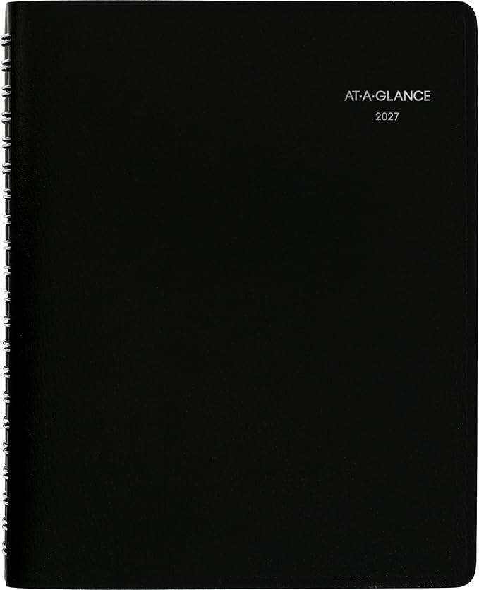 AT-A-GLANCE 2027 Appointment Book Planner, Daily Group Planner, 8" x 11", Four Person, Quarter-Hour, DayMinder, Black (G5600027)