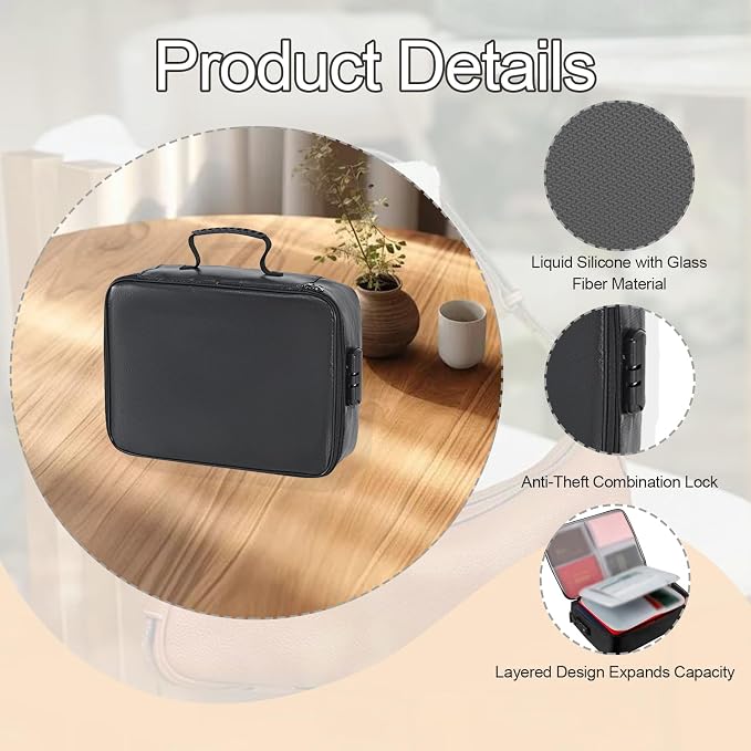 Xanadued Fireproof Document Bag with Lock, Fireproofs Photo Storage Box, Fire Proof Safe for Home Documents, Portable Home Travel Safe Storage Box for Important Files, Laptop