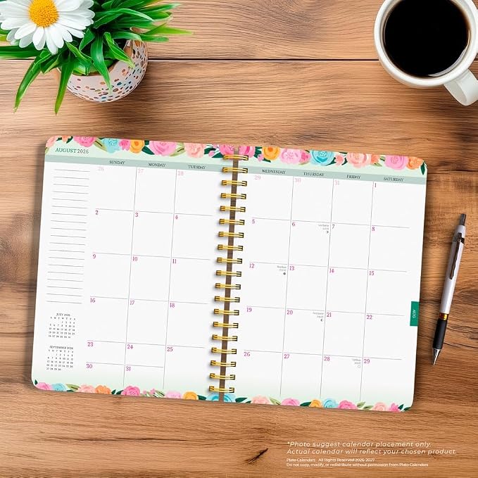 Bonnie Marcus OFFICIAL | 2027 6 x 7.75 Inch 18 Months Weekly Desk Planner | Foil Stamped Cover | July 2026 - December 2027 | Plato | Fashion Designer Stationery