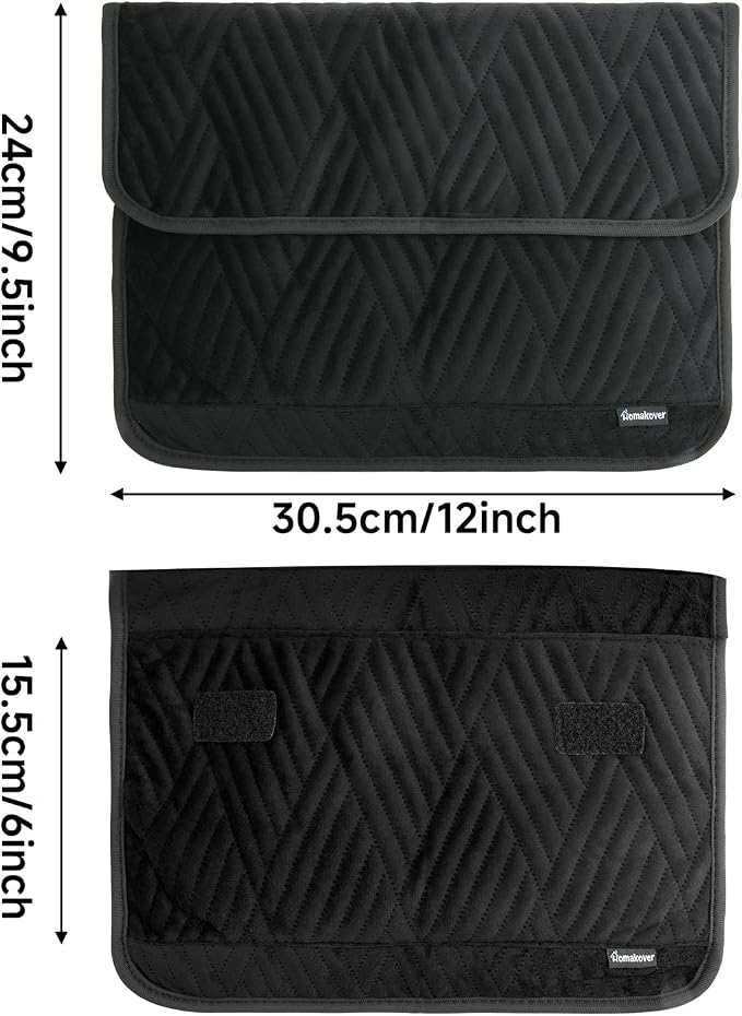 Durable Washable Reusable Soft Book Pouch Protector - For Hardcover Textbooks, Notebooks Up to 9.5'x12', Book Club Gifts