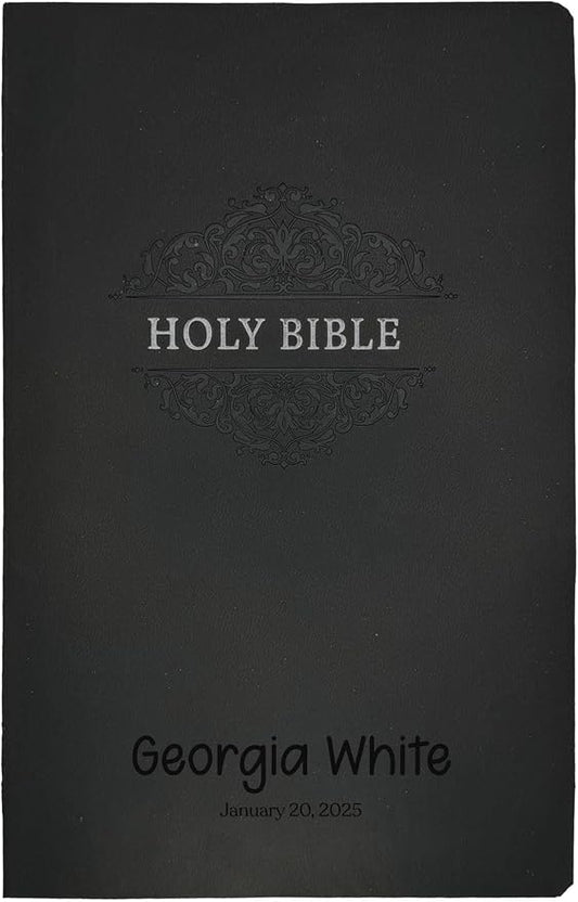 Personalized Soft Touch NIV Holy Bible with Custom Name Includes Up to 3 Rows of Text | Custom Gift for Christian & Religious Celebrations (Black)