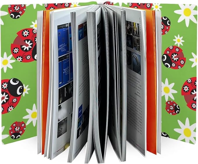 Dreaweet Ladybug Book Covers for Book Lovers Book Sleeve Stretchable Book Cover for Hardcover,Green Paperback Book Sox Book Sleeves 9" X 11" School Book Protector Pouch