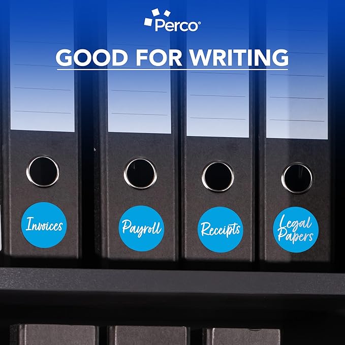 Perco Light Blue 3-Inch Perforated Circle Dot Sticker Labels — 10 Rolls, 5,000 Round Stickers — with Permanent Adhesive for Moving Boxes, Sale Signage, Displays, Status Messaging—Made in USA
