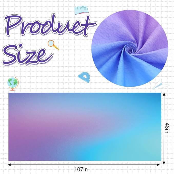 Mindsoft Bulletin Board Paper 48'' x 107'' Class Boards for Classroom Bulletin Boards Everyone is Welcome Classroom Board Decor Pillows Curtains Crafts (Purple Blue,1 Pc)