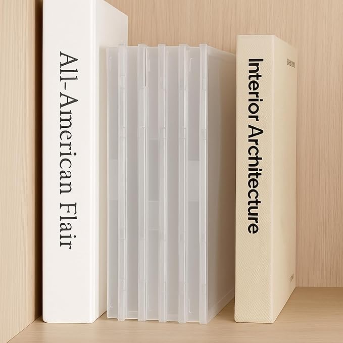 6 Pack Plastic Storage Box Organizer, Portable Clear Document File Case Containers For A4 Letter Paper, Magazine, Photo, Craft Art Supplies Board Game Storage