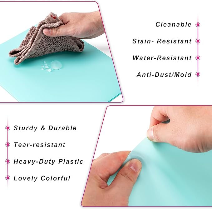 Aegero Plastic Folders with Pockets (7 Pack, Milky White), Durable Heavy Duty File Folders with Business Card Slot, 2-Pocket Folder for Schoolwork & Office,Letter Size