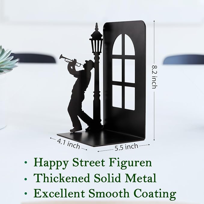 Design Book Ends for Shelves Decorative Desk or Countertop, Hidden Metal Bookends Hold Books, Bookend Holder for Mother's Day Decorations Gift, Gift for Book End Mother's Day Decor (Set of 2)