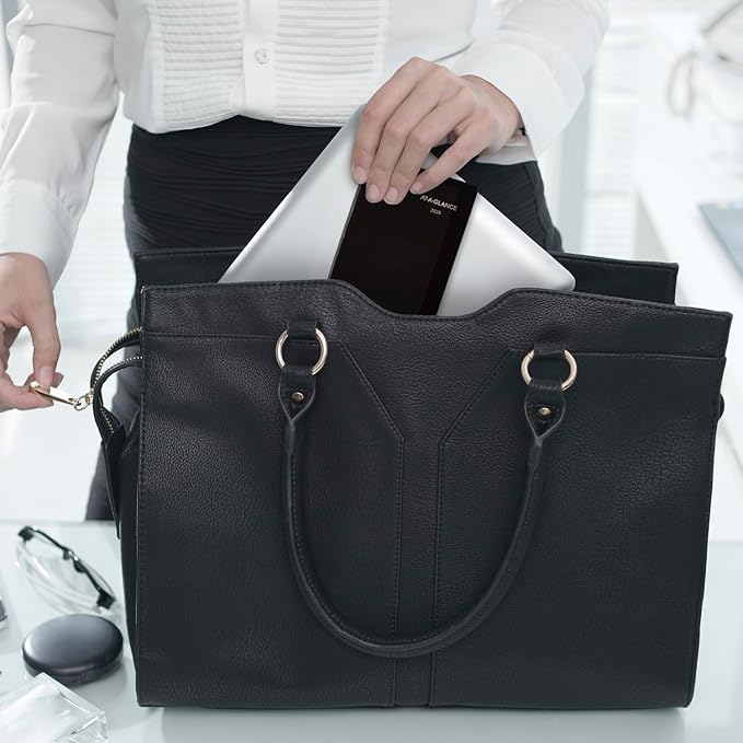 AT-A-GLANCE 2025 Fine Diary, Weekly & Monthly Diary, 3" x 6", Pocket Size, Black (72020525)