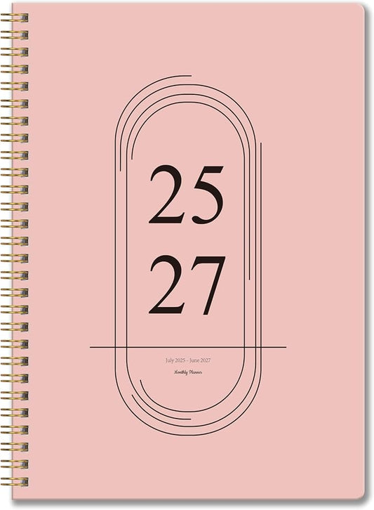 2026-2027 Monthly Planner, Jan 2026-June 2027, B5 (7" x 9"), 2 Year Monthly Planner, 24 month Calendar, Simple Calendar Planner Notebook Soft PVC Cover, Suitable for Schools & Offices, Pink