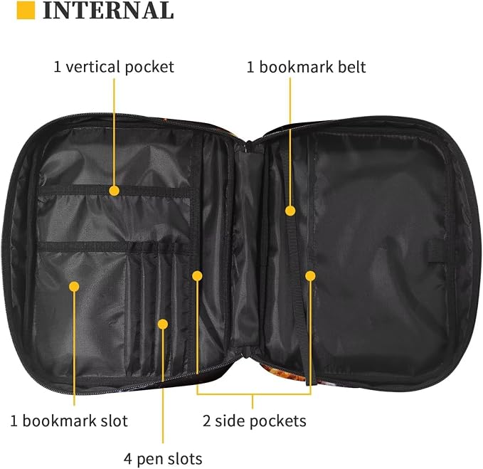 Coldinair Football Fire Lightenting Bible Cover Case for Kids Boys,Carrying Book Cover Bible Holders with Handle and Zippered Pocket,Fits for Standard/Large Size Bible