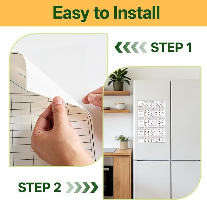 Non-Magnetic Multifunctional Dry-Erase to-Do List Whiteboard 17.3×11.5 Inches - Reusable Chore List, Habit Tracker, Goal Task Planner, Daily/Weekly/Monthly Planner, Adheres to Most Smooth Surfaces