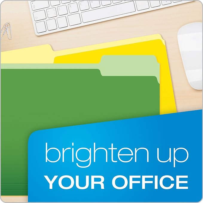 Pendaflex Two-Tone Color File Folders, Letter Size, Assorted Colors, 1/3 Cut, 100 per Box (152 1/3 ASST) (Pack of 5)
