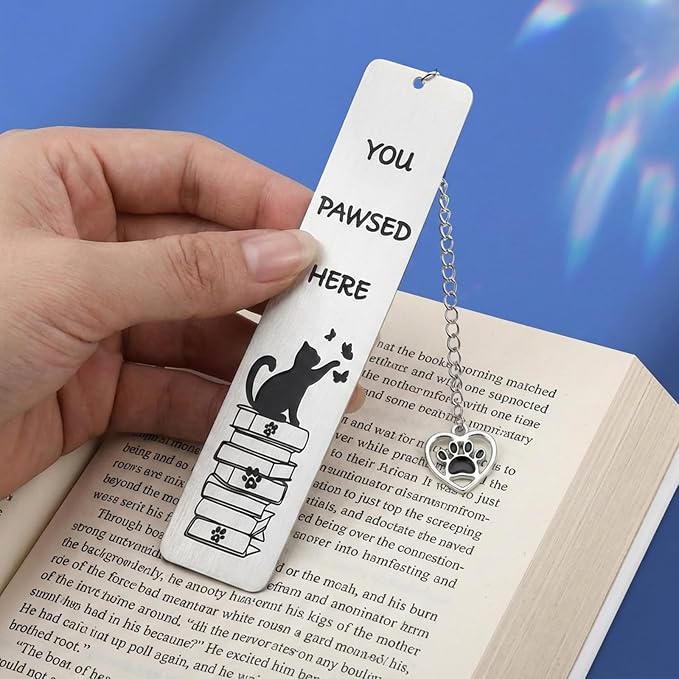 Cat Bookmark, Kaluofan Book Marks for Reading, Cute Bookmarks for Kids Book Lovers Cat Lovers, Cat Gifts for Women Metal Bookmark for Bookworms Friends Teachers, School Home Office Reading Stationery