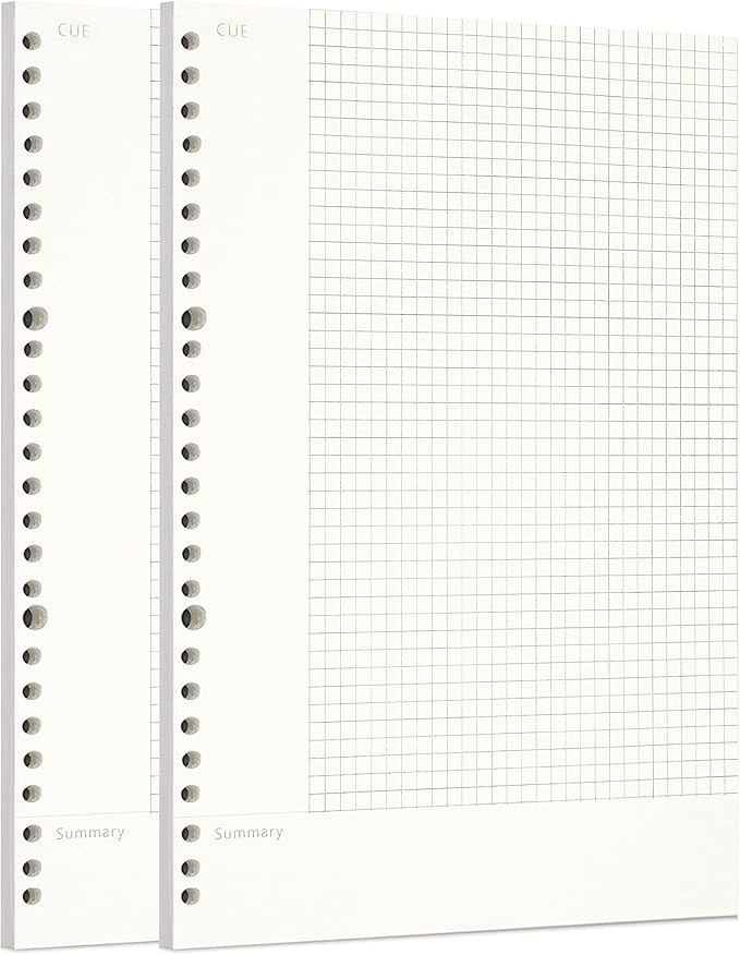Zelten 2 Pack B5 120 Sheets/240 Pages Connell Loose Leaf Punched Paper Refills Paper for 26 Hole Binder Personal Organizer Diary Notebook Refillable Planner