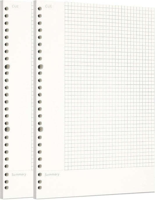 Zelten 2 Pack B5 120 Sheets/240 Pages Connell Loose Leaf Punched Paper Refills Paper for 26 Hole Binder Personal Organizer Diary Notebook Refillable Planner