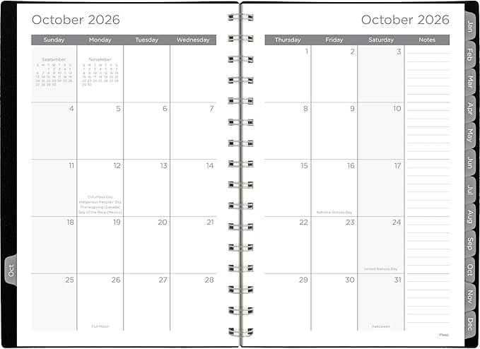 Mead 2027 Planner, Weekly & Monthly, 15-Month Oct-Dec, 5.5" x 8.5", Black (CRW4200527)