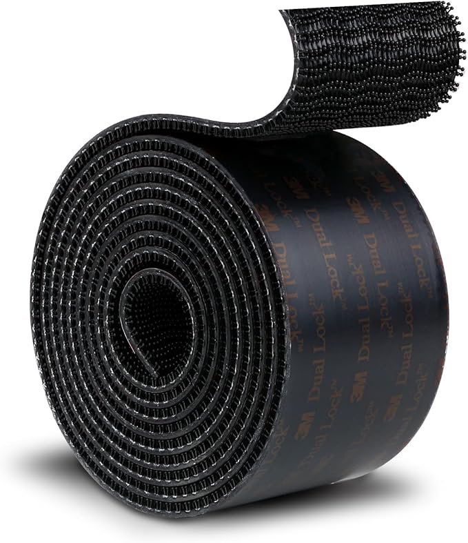3M Dual Lock SJ3550 Reclosable Fastener 2''×6Ft, Black Heavy Duty Mounting Tape Strong Adhesive with Interlocking Mushroom-Shaped Heads for Indoor and Outdoor Use