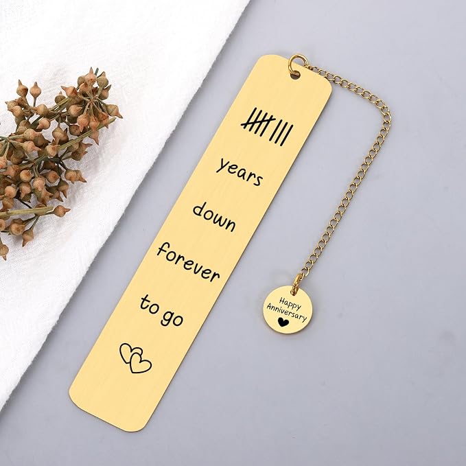 8th Anniversary Bronze Gifts for Him Her 8 Year Anniversary Wedding Gifts for Couple Husband Wife Anniversary Birthday Christmas Gifts for Women Men Happy Anniversary Bookmark Regalos De Aniversario
