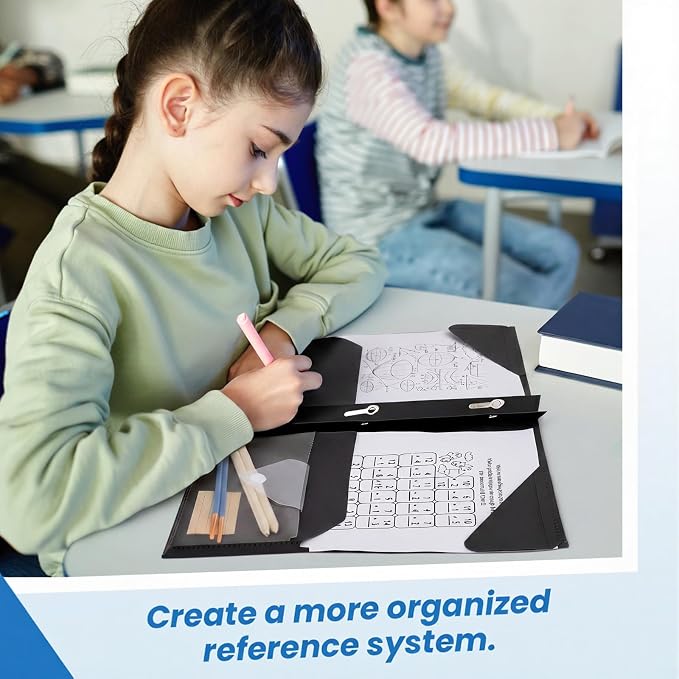 Kosiz 24 Pcs 2 Pocket Folders with Prongs, Paper Folders with 2 Pockets and 3 Prongs Fit Letter Size Paper, Back to School File Document Organizer for School Office Home Supplies (Black)