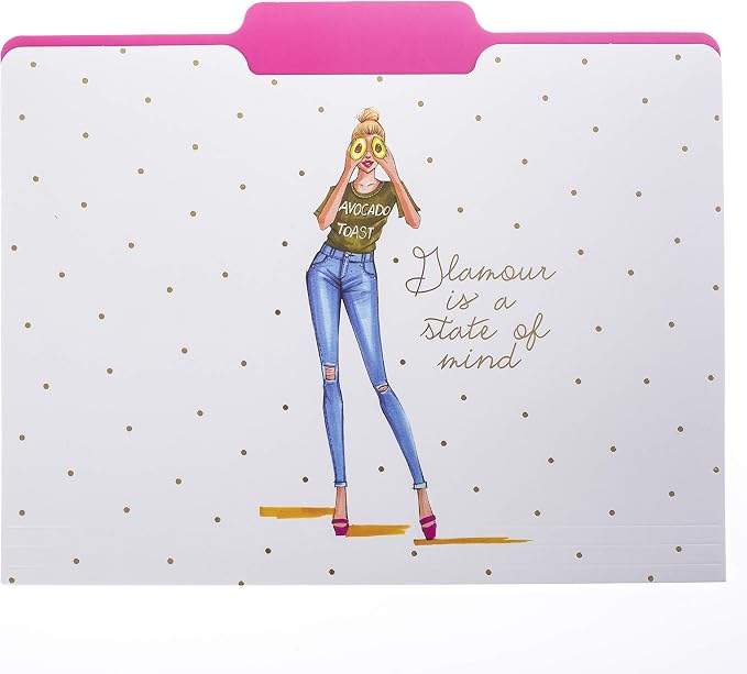 Graphique "Rong Rong Divas" File Folder Set – File Set Includes 9 Folders and 3 Unique Go-Getter Designs, Embellished w/Gold Foil on Durable Triple-Scored Coated Cardstock